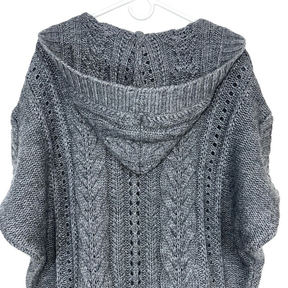 Vince Gray Merino Wool Alpaca And Acrylic Hooded V-neck Pullover Sweater Medium - Picture 3 of 10